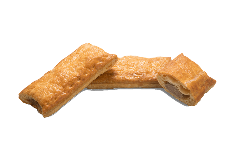 Saucijzenbroodje 50/50 mix van rund- en varkensvlees - Bladerdeeg snacks | Saucijzenbroodje kopen | shop.degraafbakeries.nl